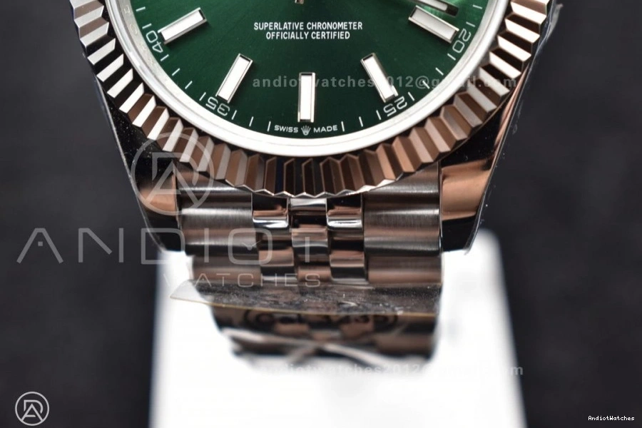 126334 635 41 Steel Dial ComfortFit Green Best SA on Jubilee Bracelet 1:1 904L Sundust Edition DateJust DIWF 0521